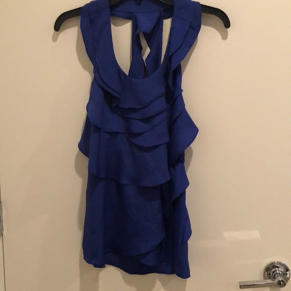 Ruffles open back tank